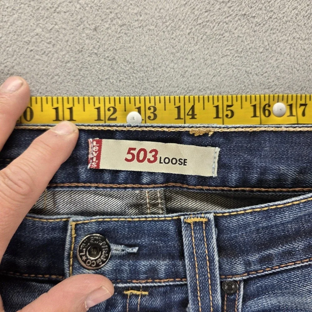 Vintage Levis Engineered Jeans Mens 33x34 Blue Buckle Back 503 Loose Honeycomb